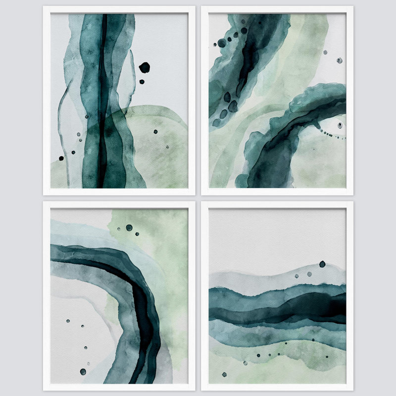 Multicolore bleu et bleu sarcelle, Blanc, H 10 po x l 8 po