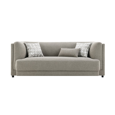 Glenda Grey Chenille Sofa W/3 Pillows