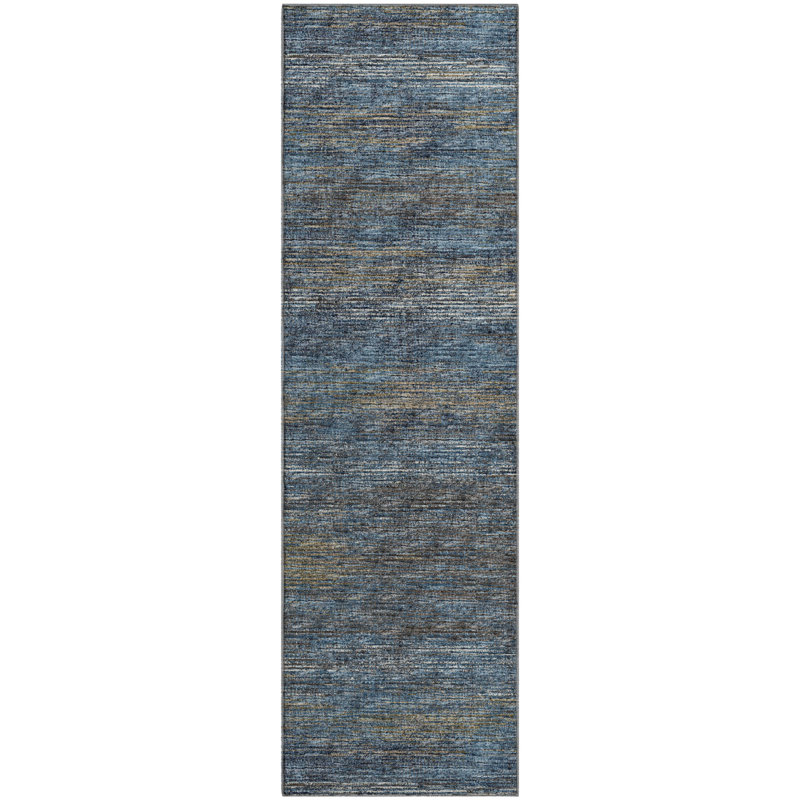 Premium Machine Washable Mayfield Blue Rug, Runner 2'3" x 7'6"
