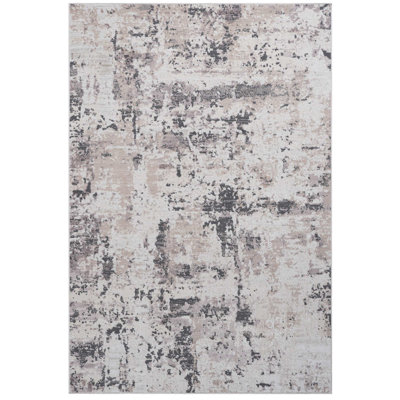 Cream/brown Area Rug - Non-shedding, Stain , Adds Elegance To Living Room, Bedroom, Dining Room Non-shedding In Abstract Ideal For Interior Decoration Scheme