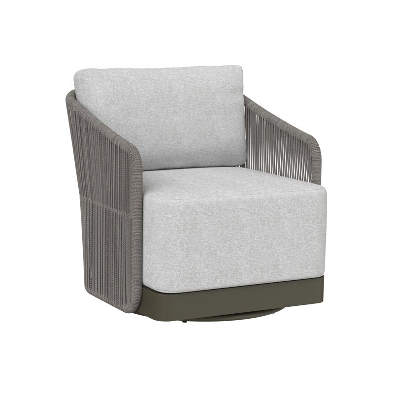 Allariz Outdoor Swivel Lounge Chair, Gracebay Light Gray, Gray