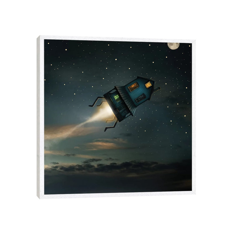 Spectral Rocket 1 Piece Wall Art on Canvas, 93.98 cm H x 93.98 cm W, White Framed