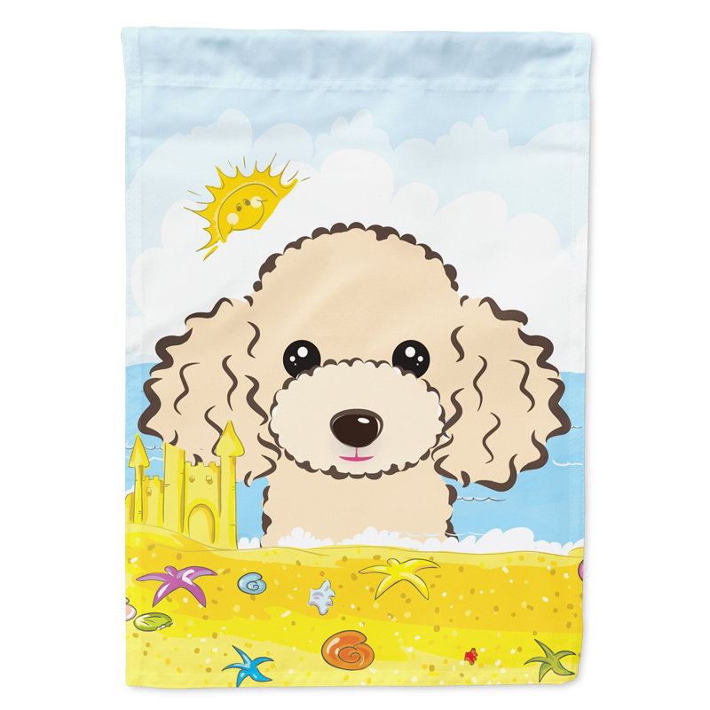 Drapeau de jardin à 2 côtés summer beach, Caniche (chamois)