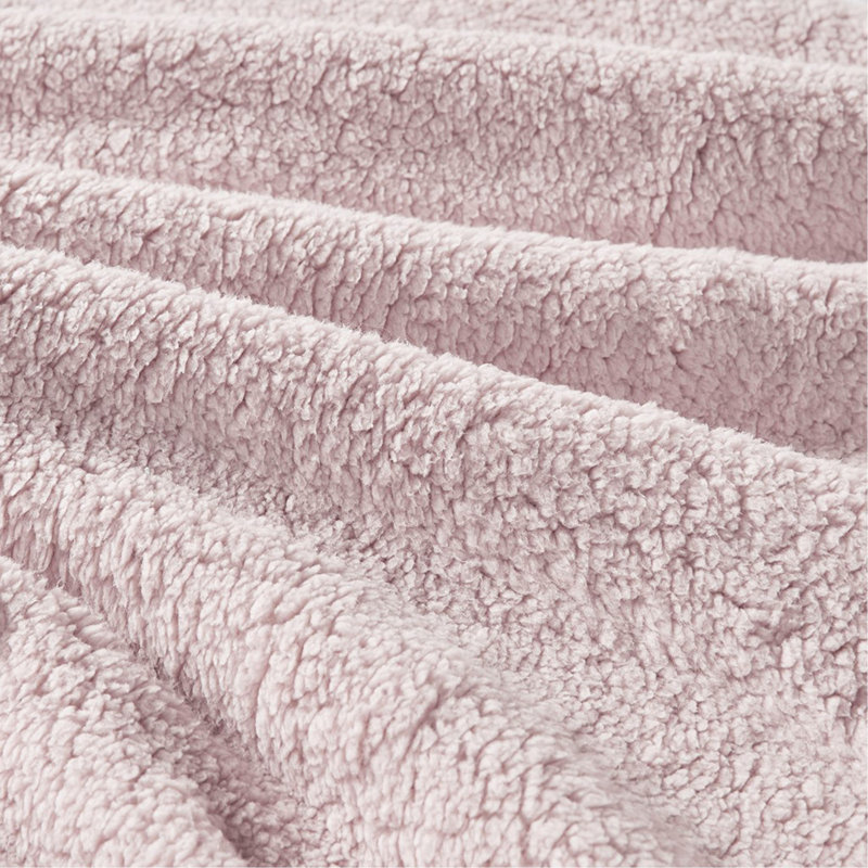 Ensemble d'édredon réversible en sherpa double / grand, Édredon grand et 2 taies décoratives, Mauve clair