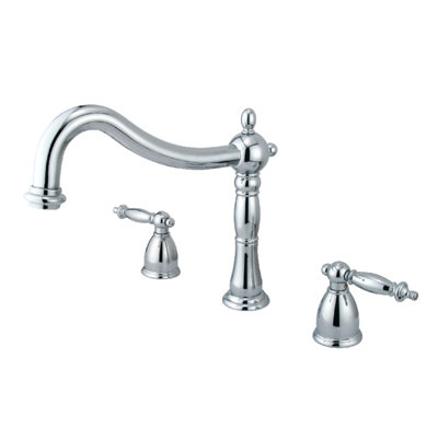 Kingston Brass Heritage Two-Handle 3-Hole Deck Mount Roman Tub Faucet