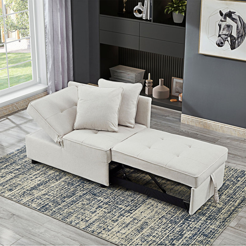 Chaise convertible 4 en 1, Polyester beige