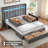 Upholstered Bed Frame With 3 Drawers And Led Light,Platform Bed Supports up to 900 lbs,Easy Assembly and Noise-Free-16145017-16144999