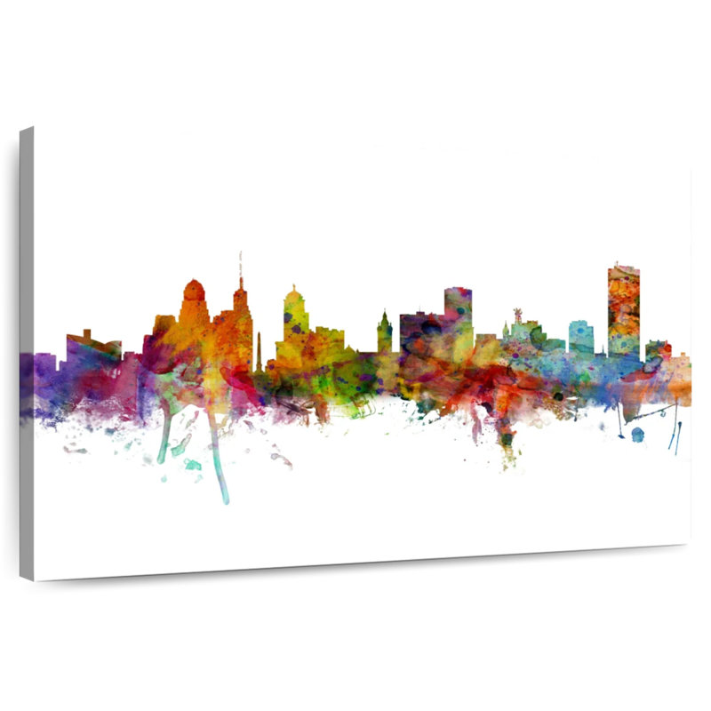 Buffalo New York Skyline IV, H 16 po x l 24 po