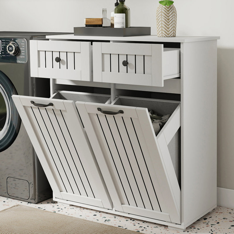 Rangement de salle de bain Farmhouse avec panier à linge inclinable