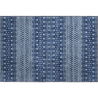 Premium Machine Washable Prisco Navy Rug