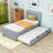 Twin Upholstered Platform Bed with Trundle-1178096152
