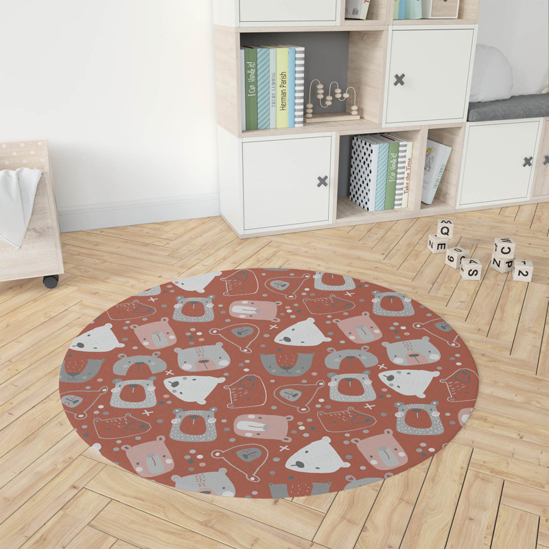 Tapis de jeu Bear Face, Rond 5 pi