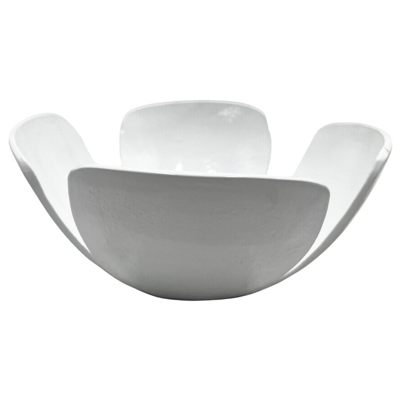 Bol décoratif en aluminium fabriqué à la main Ardit 1, Blanc