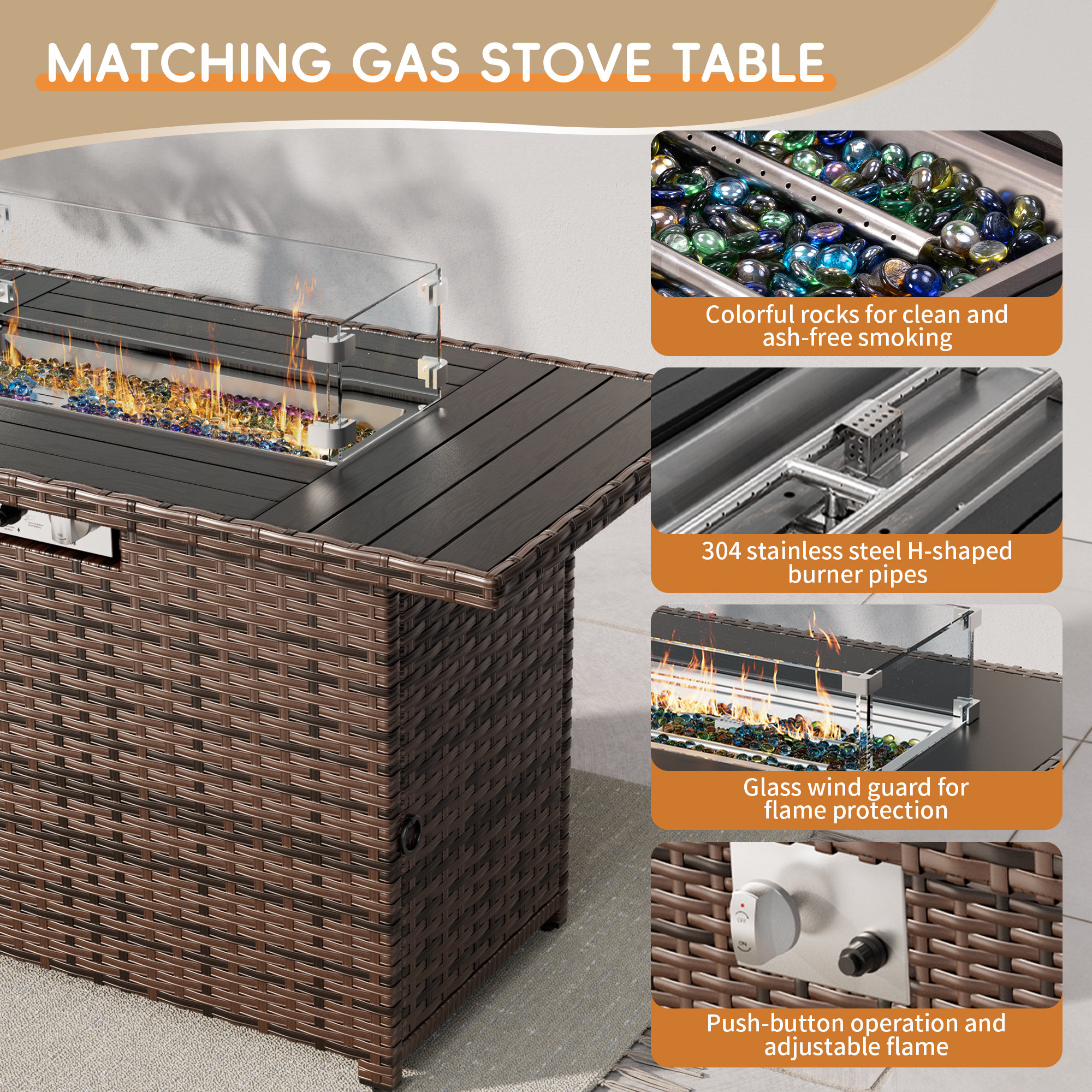 Outdoor Fire Pit Table