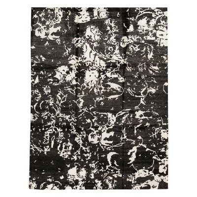 Tapis unique en viscose noué à la main 8 pi 11 po x 12 pi 1 po New Age