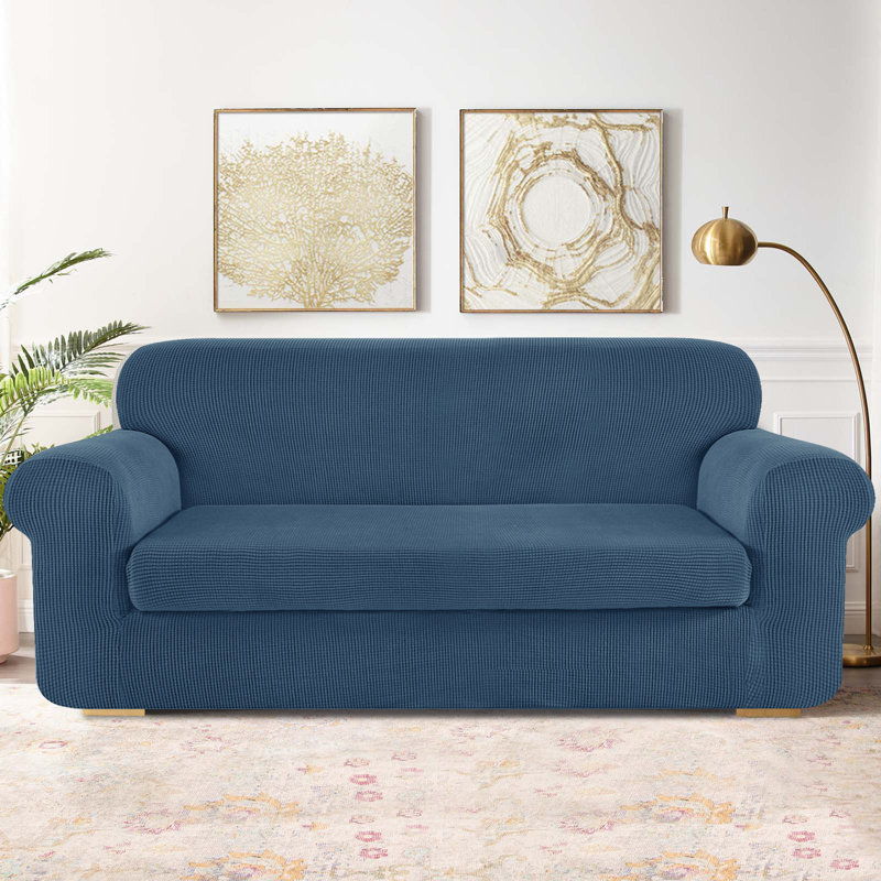 Housse pour canapé 2 pièces Arainy, Bleu denim
