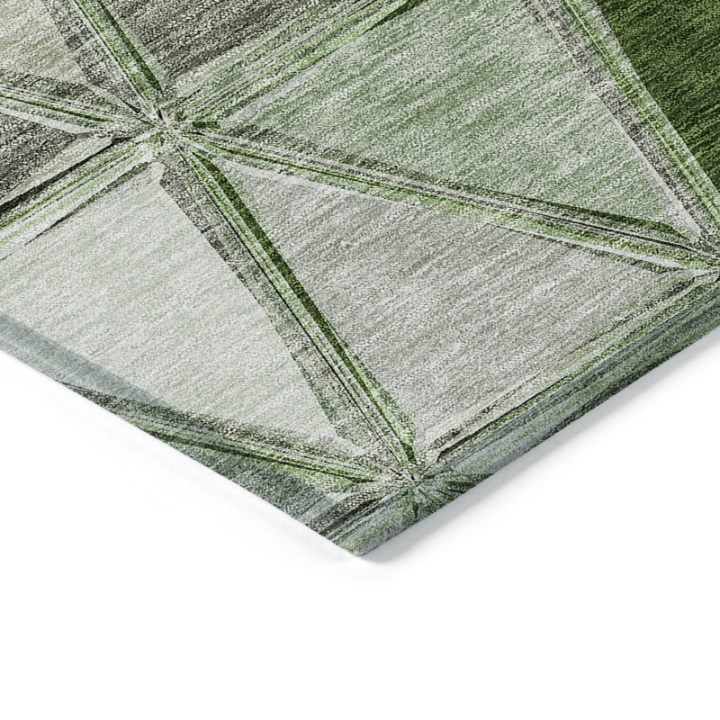 Tapis intérieur / extérieur en polyester tissé à la machine Wigburg, Rectangle 9 pi x 12 pi