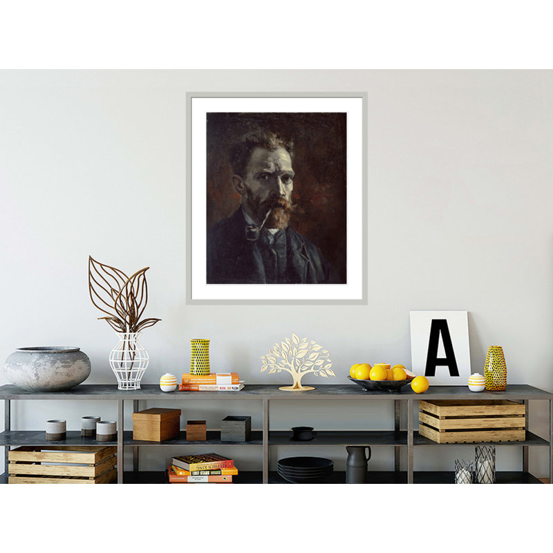 Self-portrait with Pipe by Vincent van Gogh -Framed Giclee Print, 39.3" H x 33.5" W