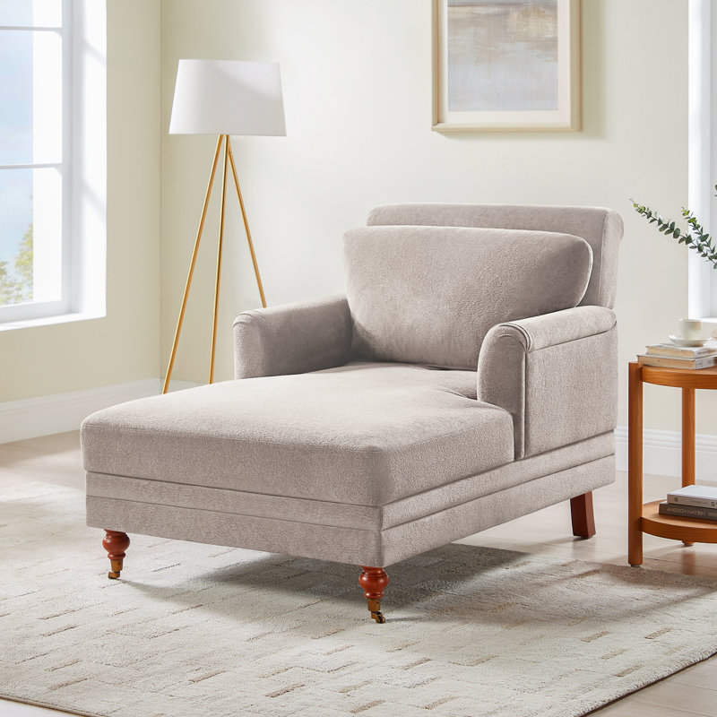 Chaise longue rembourrée avec dossier réglable, Chameau