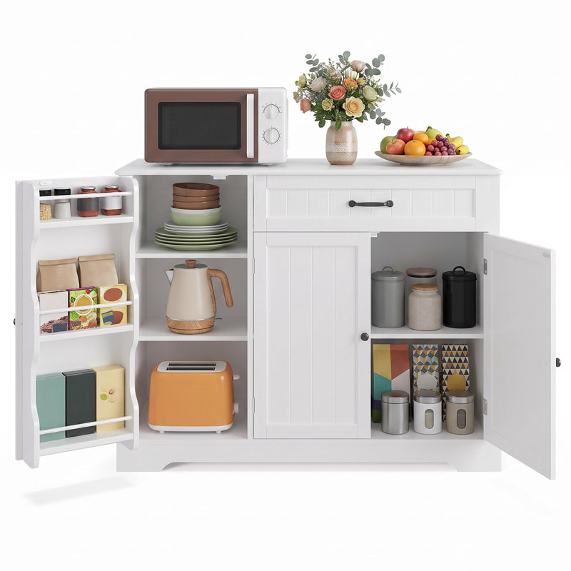 Garde-manger autoportant avec 3 portes et 1 tiroir Bayview, White
