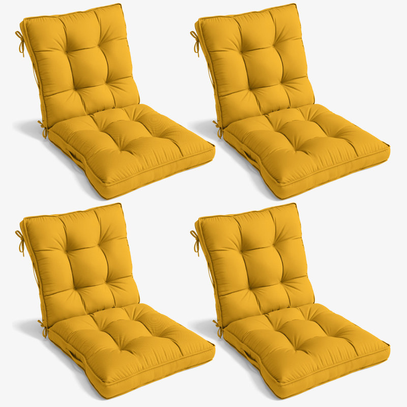 Outdoor/Indoor Seat / Back Cushion, Yellow, 21” W x 21“ D 