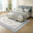 8' X 10' TPE Non-slip Bottom, Imitation Cashmere Floral Pattern Area Rug,Taupe-246896512-250160673