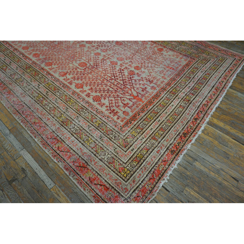 Tapis antique antique de grande taille à motif de grenades all-style rustique Khotan