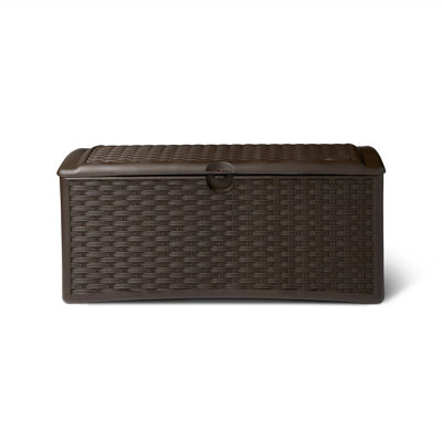 Suncast 72 Gallons Gallon Water Resistant Resin Lockable Deck Box in Brown by Suncast