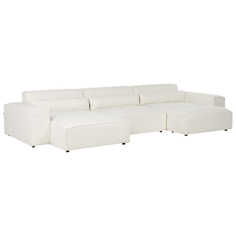 Boleslovas 3 Seater Sofa & Chaise, Right Hand Facing, White
