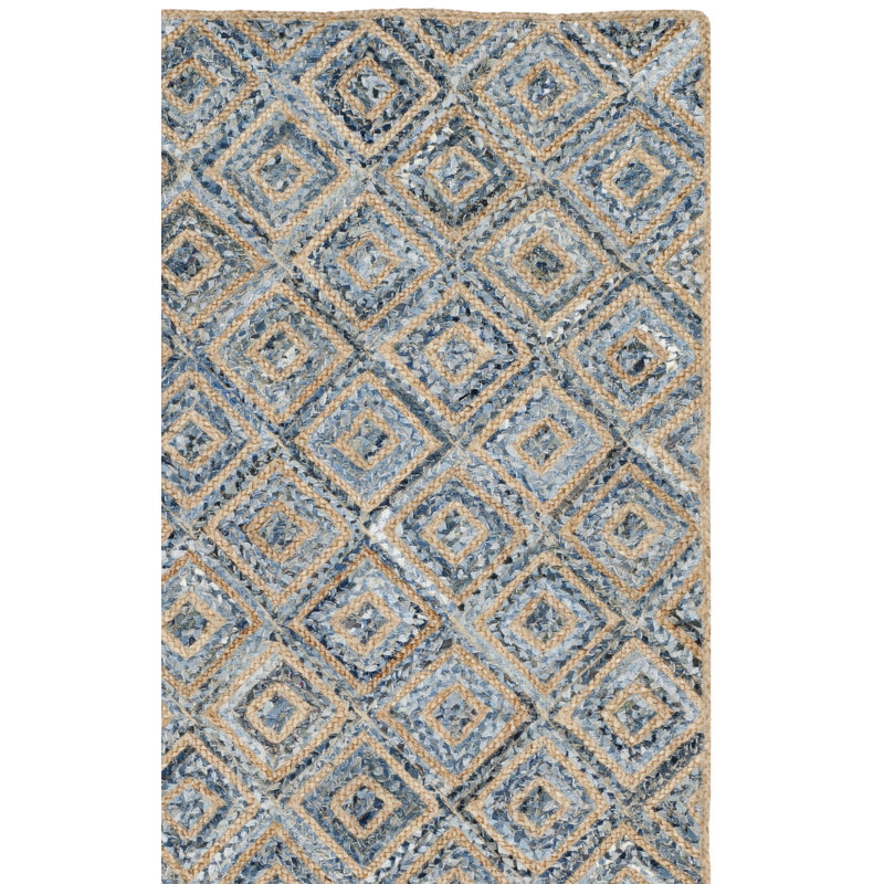 Tapis en jute / denim tissé à la main Arria, Rectangle 8 pi x 10 pi