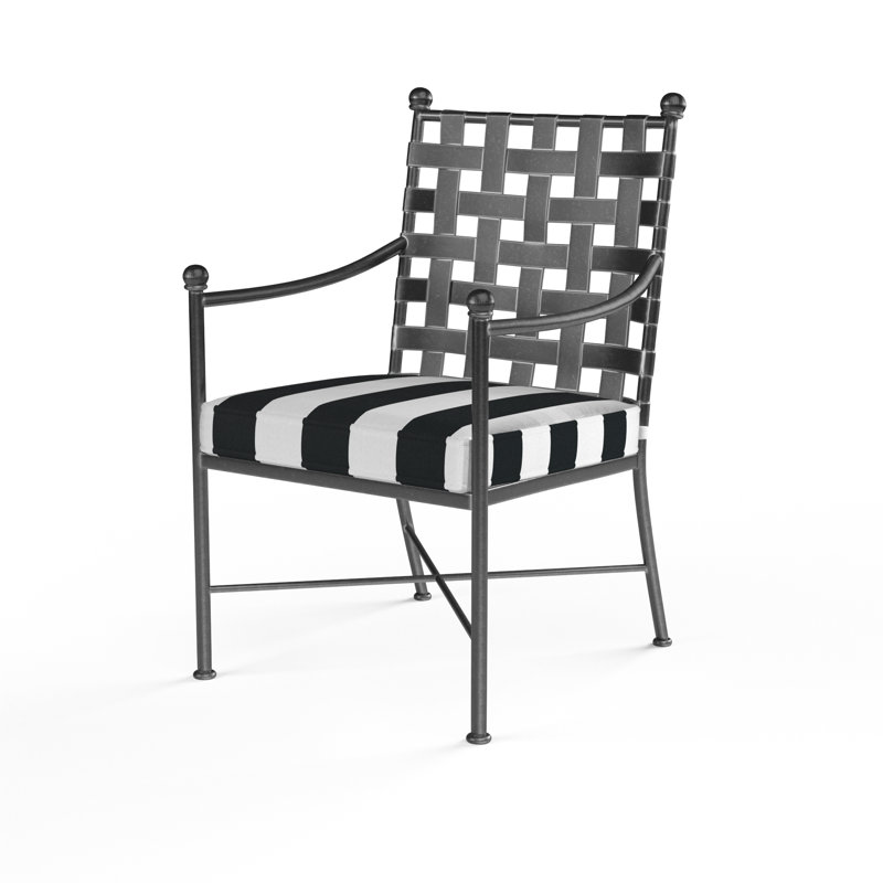 Provence Outdoor Dining Armchair, Cabana Classic Striped Sunbrella®