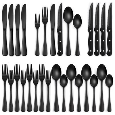 Ebern Designs Hinkston Stainless Steel Flatware Set - Service for 4