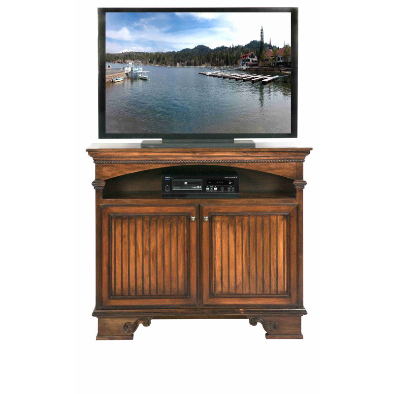 South Perth Unfinished TV Stand for TVs up to 55", Havana Gold, Glass