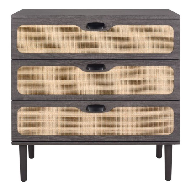 Commode 3 tiroirs, Noir patiné