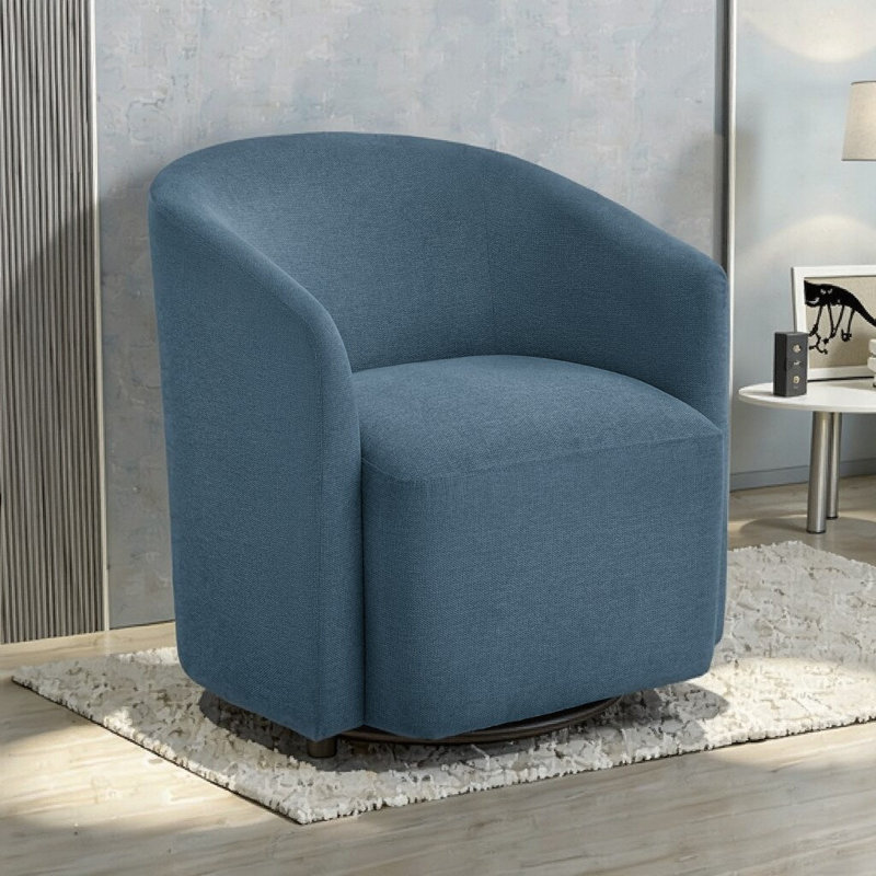 Fauteuil d'appoint en rotin pivotant à 360 ° avec siège confortable et siège de qualité supérieure Syrova, Bleu