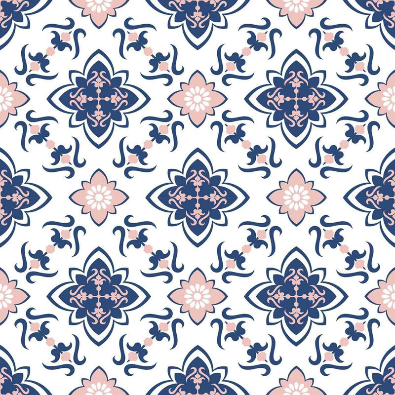 Rouleau de papier peint pelez et collez, Bleu / blanc, L 126 po x l 24 po