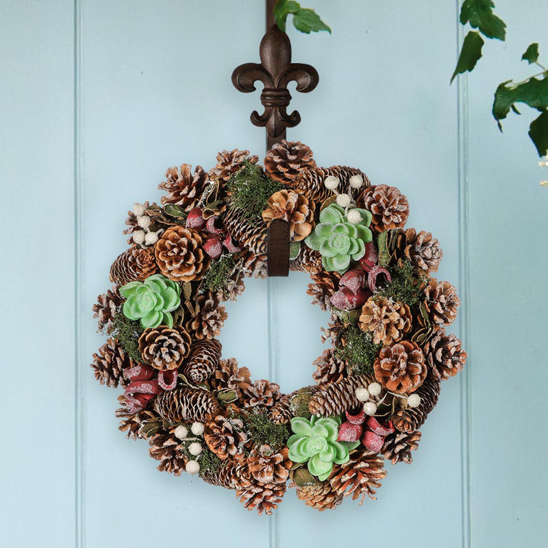 Metal 12cm Wreath Hanger, Brown