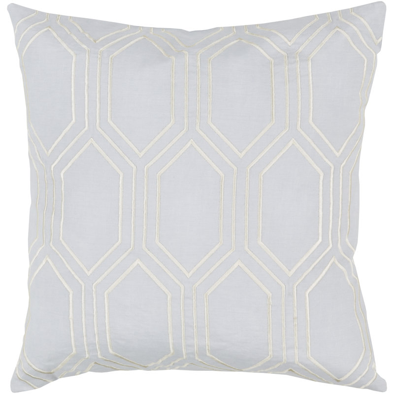 Skyline Square Linen Pillow Cover & Insert, Sky Blue, 20" x 20", Down