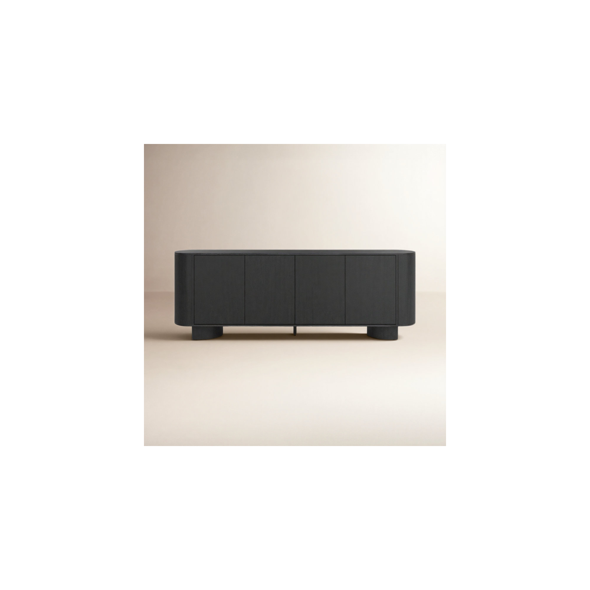 Haiden 94" Wide Sideboard, Aged Black Acacia