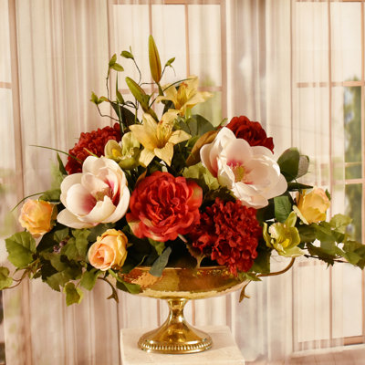 Faux Silk Arrangement in Vase
