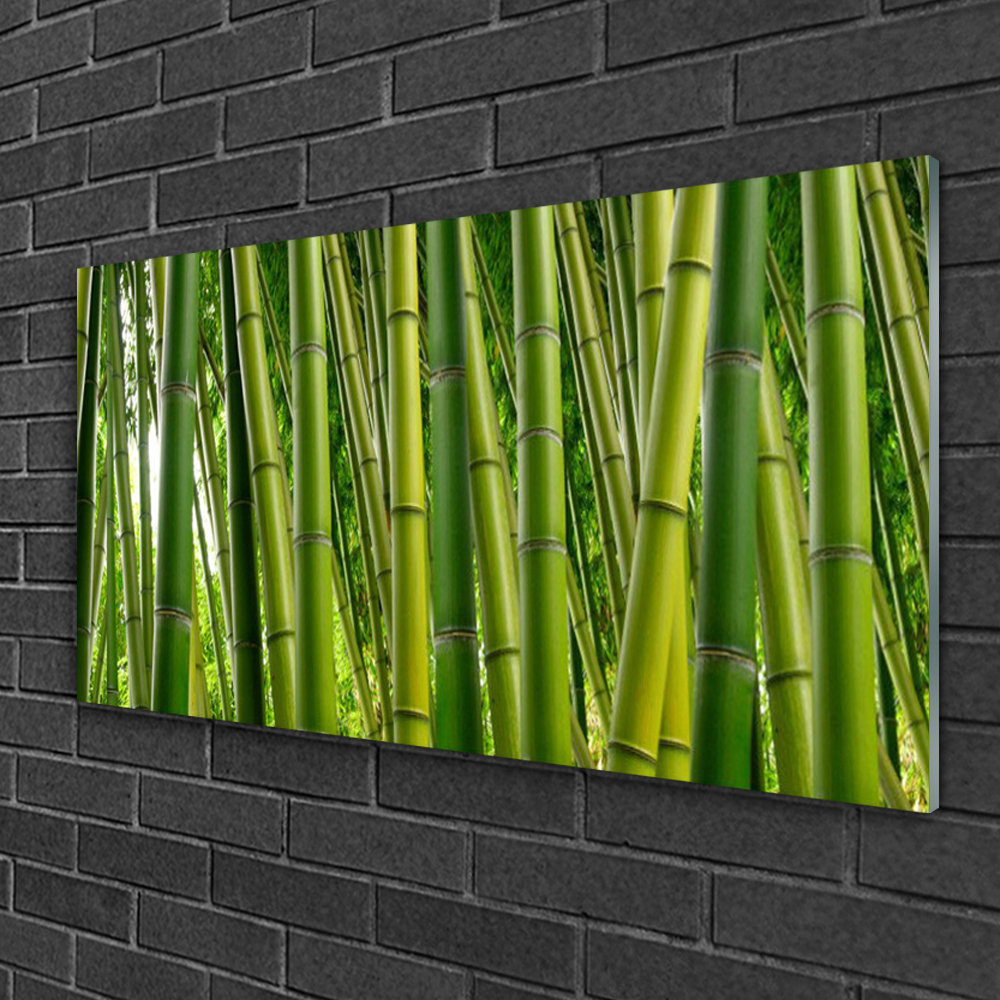 Floral Bamboo Stalks - No Frame Print on Glass