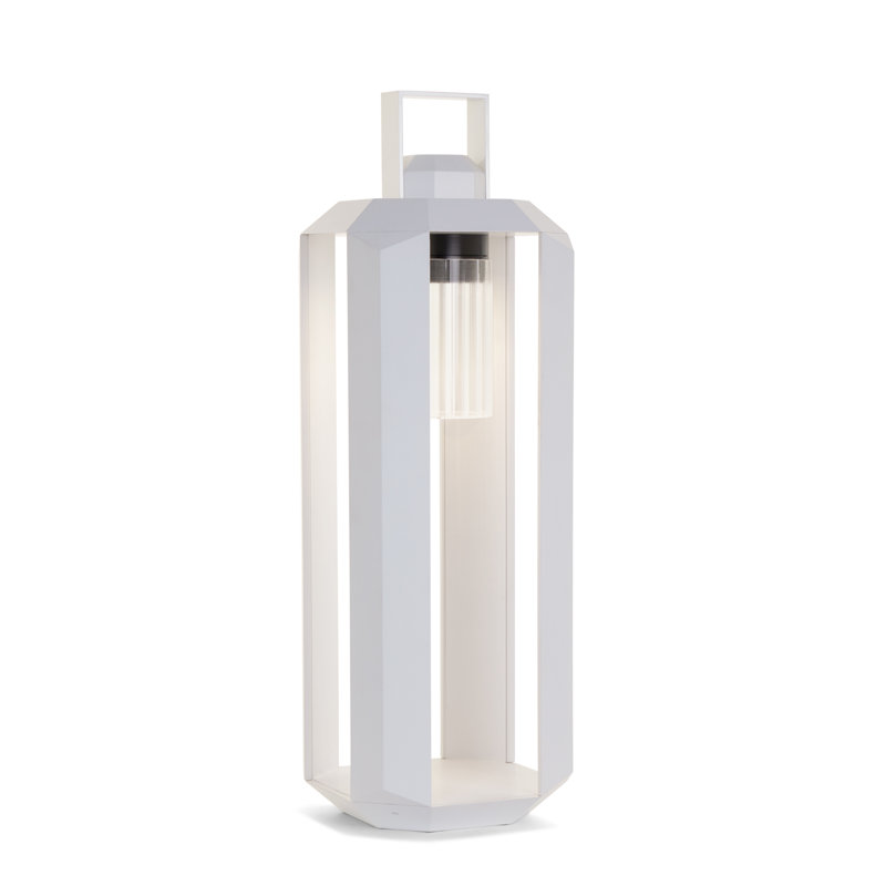 Cube Outdoor Battery Lamp, 28.3" H x 9.6" W x 9.6" D, Matte White