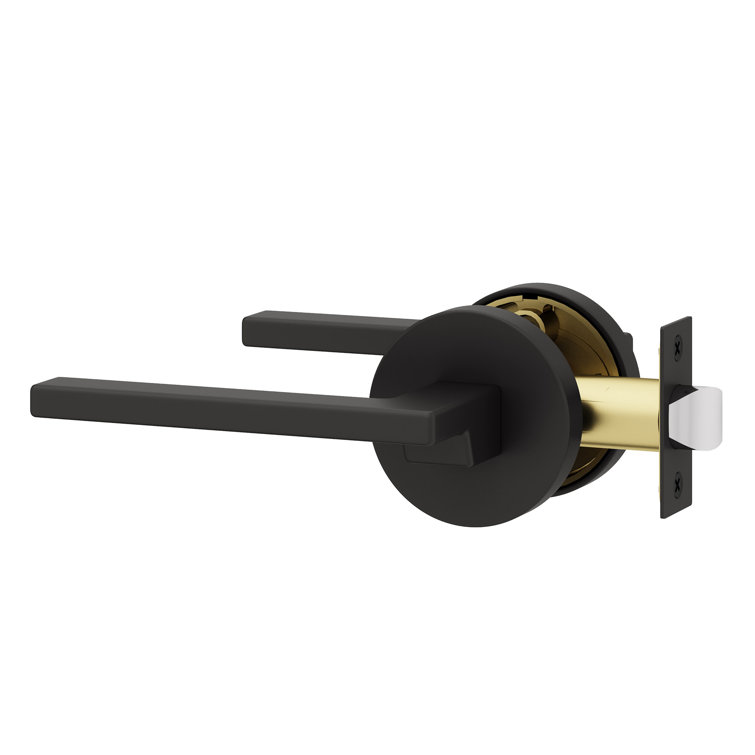 Dune Privacy Door Lever with Push Button and Round Rosette