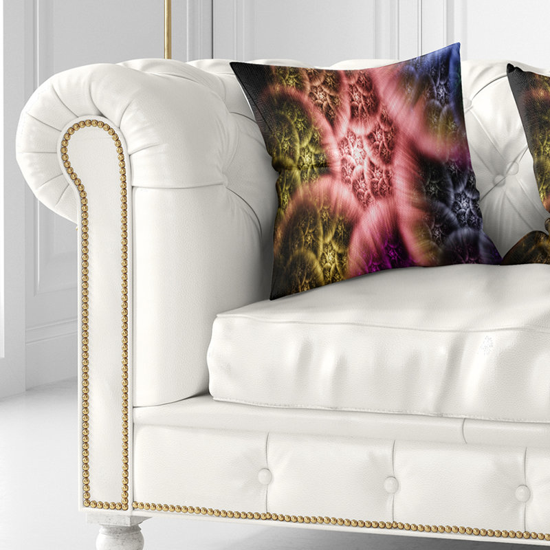 Ciel biblique avec nuages - coussin imprimé abstrait, 16 po x 1 po, Coussin décoratif, Brun