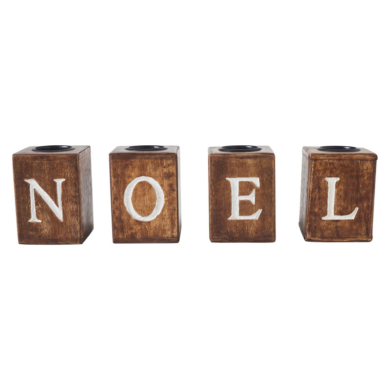 Ensemble de 4 bougies chauffe-plat festives NOEL