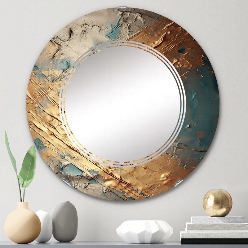 Auva - Miroir mural moderne rond, 24 po x 24 po