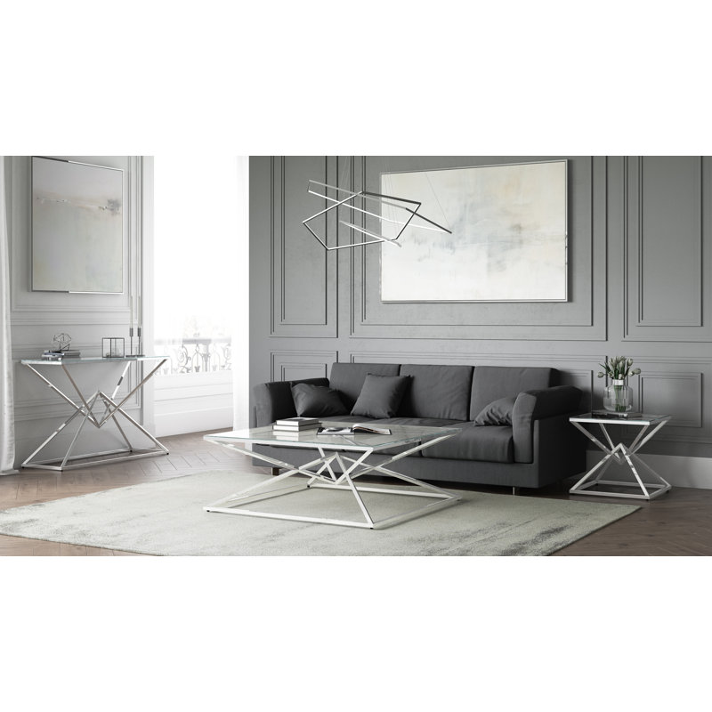Prism Clear Glass Console Table