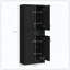 Armoire de cuisine avec tiroir et tablette réglable, armoire de rangement haute autoportante avec 2 armoires à double porte