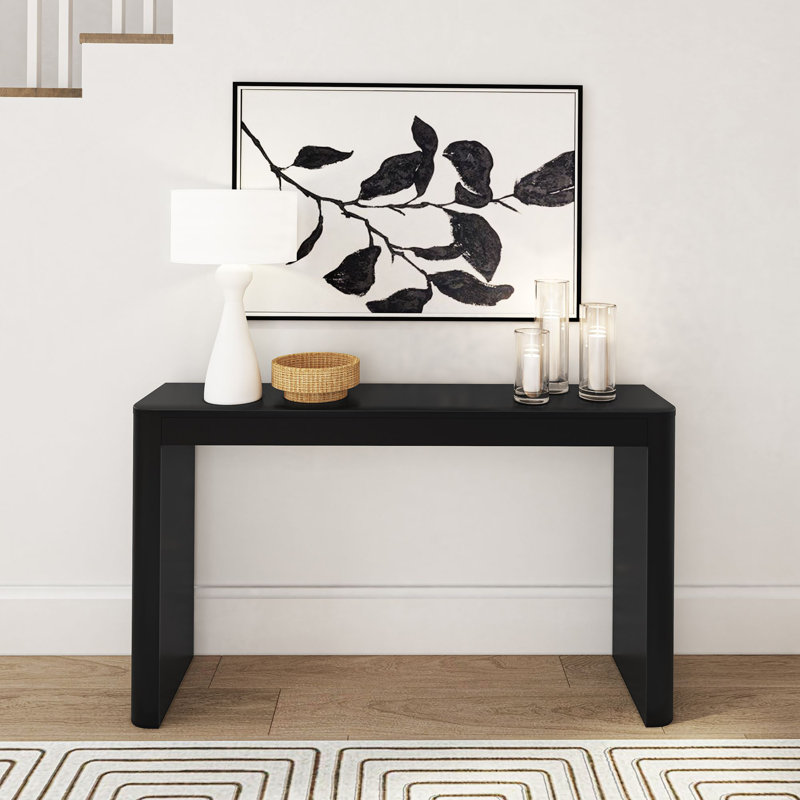 Stemple Solid Wood Console Table, Black, 32" H x 56" W x 12" D 