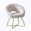Chaise d'appoint rembourrée en fausse fourrure Slatina